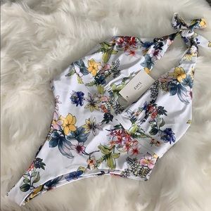 White Flower bathing suit